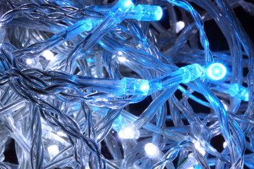 blue and white led lights