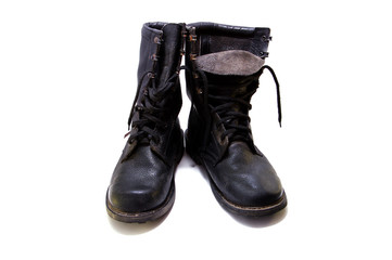 Black boots isolated on white