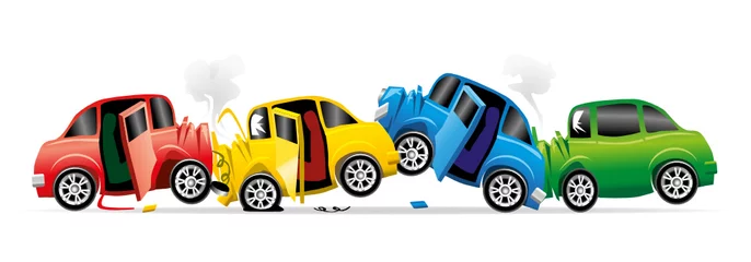 Stickers pour porte Course de voitures accident de voiture