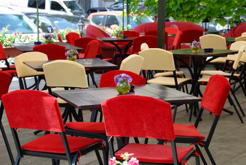 Summer open air cafe