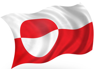 Greenland island (Denmark) flag