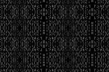 black background with white pattern kaleidoscope lines