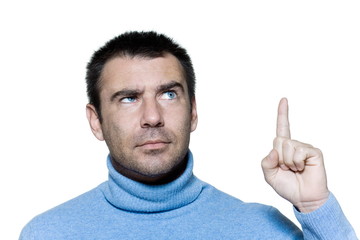 Fototapeta premium man portrait pensive thinking inspiration