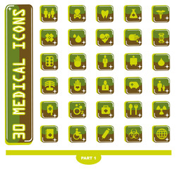 Medic icons, button Medicine & Heath Care