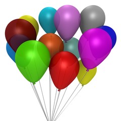A bouqeut of colorful balloons - a 3d image