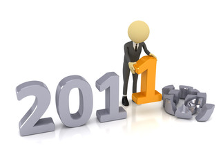 3d person with number 2011