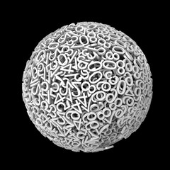 Sphere made of numbers - 3d