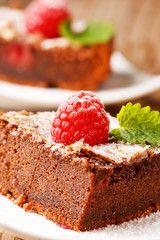 chocolate cake with raspberry
