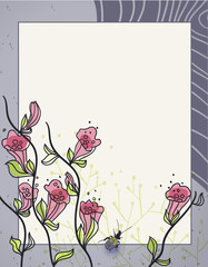 vector background with   hand drawn fantasy  flowers