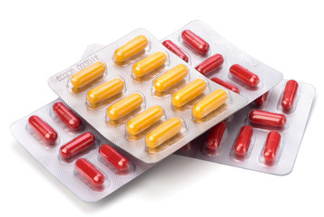 medical capsules isolated on white