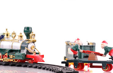 Playing With Holiday Toy Trains