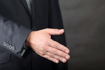 Obraz premium Businessman hand ready for handshake