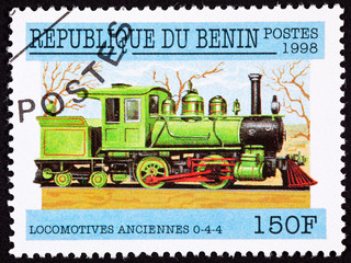 Benin Train Postage Stamp Old Railroad Steam Engine Locomotive