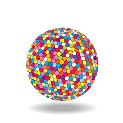 Colored ball isolated over white background
