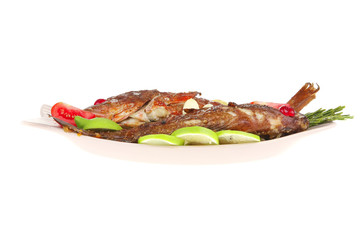 savory on plate: two fried fish