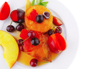 fruit icecream and fruits