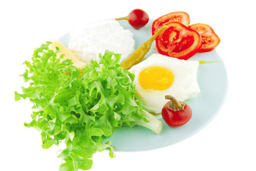 egg and cottage cheese with salad