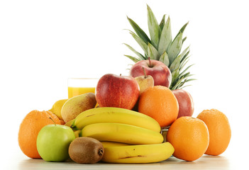 Fruits isolated on white