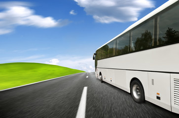 White coach in motion