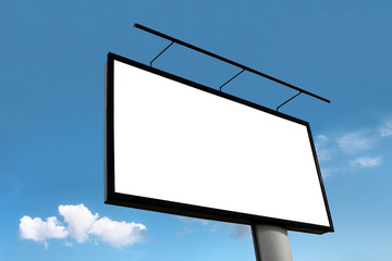 The billboard on the blue sky background