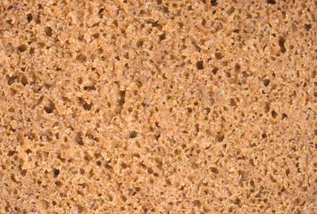 porous texture of brown bread, cut coarsely