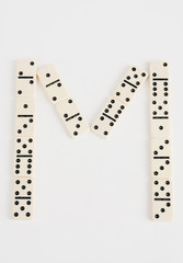 domino letter M isolated