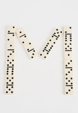 domino letter M isolated