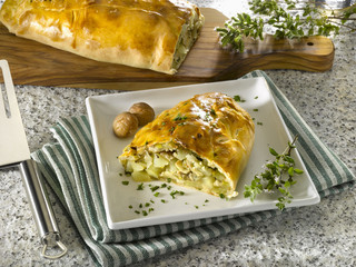 rouleaux aux champignons,châtaignes et pomme de terre