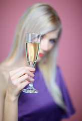 woman with champagne