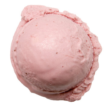 Eiscreme, Eine Kugel Erdbeereis