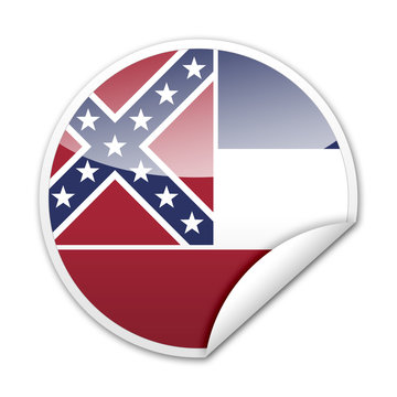 Pegatina bandera Mississippi con reborde