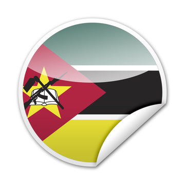 Pegatina bandera Mozambique con reborde
