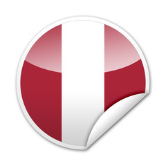 Pegatina bandera Peru con reborde