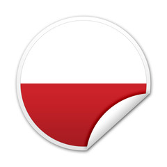 Pegatina bandera Polonia con reborde