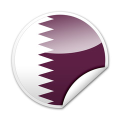Pegatina bandera Qatar con reborde