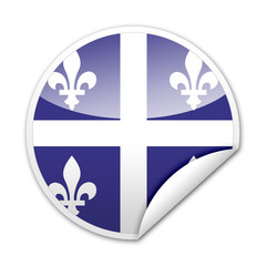 Pegatina bandera Quebec con reborde