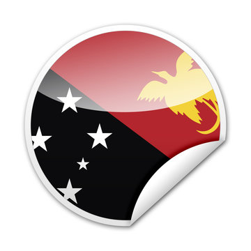 Pegatina bandera Papua Nueva Guinea con reborde