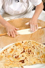 Making  gozleme, a traditional Turkish food.