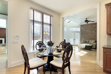Eating area with sun room view