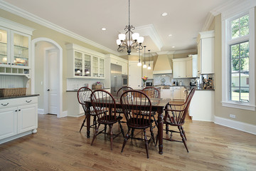 Kitchen with eating area and island
