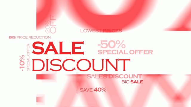 Discount sale commercial event tag cloud animation video
