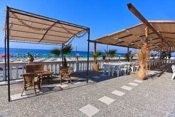 Obraz premium Comfortable terrace over the sea