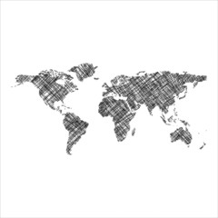 striped black world map © robertosch