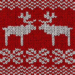 Christmas vector background, jumper with reindeers