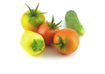 Cucumber, tomatoes and pepper