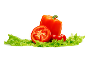 vegetable still life on white background