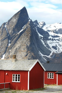 traditional houses and mounts of Hamnøy