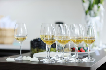 Few glasses of champagne