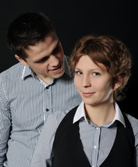 portrait of a joyful young couple