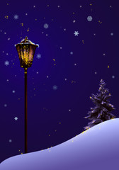 Christmas magic street lamp